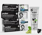 Perfora Activated Charcoal Toothpaste - 100g x 4 | SLS & Titanium Dioxide Free | Bamboo Charcoal For 3x Whiter Teeth | Enamel Safe Teeth Whitening Toothpaste for Men & Women | Cardamom Mint