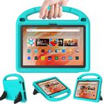 Lainergie 10in Tablet Case for Kids (13th Generation, 2023 Release) Incompatible with iPad Samsung Lenove or Another Tablet Models, Lightweight Shockproof Kid-Proof Cover with Handle Stand, Turquoise