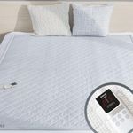 ILWOUL Heated Mattress Pad, Machine Washable, Auto 15 Hours Shut Off, 5 Heating Setting, Radiation Blocking, Wicking AeroSilver Material, Bed Warmer with Single Controller, UL Listed (Single)