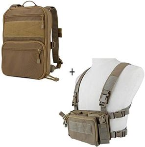 DETECH Tactical Vest Airsoft Ammo Chest Rig 5.56 9mm Magazine Carrier with Molle Flatpack Backpack
