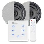Power Dynamics Powerline Bluetooth Ceiling Speaker Set with 2x QI65CB 6.5" and A50W In-Wall Amplifier - Home Audio Hi-Fi Music System