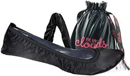 Fit in Clouds Satin Portable Folding Flats with Bag for Everyday wear Black Size: 10