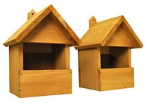 Selections Large Wooden Robin Birdhouse Garden Nest Boxes (Pack of 2)