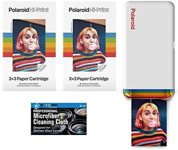 Polaroid Hi-Print - Bluetooth Connected 2x3 Pocket Phone Photo Printer with 2 Polaroid Hi·Print 2x3 Paper ridges (40 Sheets) and Microfiber Cloth