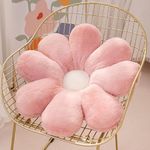 Vaishno Sunflower Shaped Throw Pillows Cute Stuffed Decorative Pillows Floor Cushion for Girls Bedroom Couch Sofa Chair Aesthetic Decor (35CM, Pink/White)