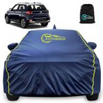 Autobirsa Waterproof Car Body Cover for Hyundai Venue 100% All Weather Proof with Mirror & Antenna Packet & Full Bottom Elistic, Triple Stitching with 100% Nail Proof Cover Navy Blue