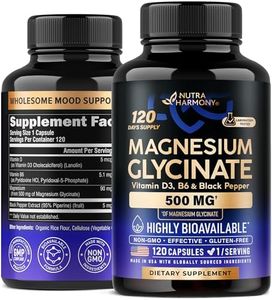 Magnesium Glycinate 500 mg - Chelated Supplement - 98% High Absorption - Support for Sleep, Muscle & Heart Health - Made in USA, Lab Tested & Non-GMO - 120 Capsules