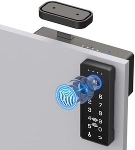 Bestkid Childproof Smart Cabinet Lock with Fingerprint and Passcode, Liquor File Cupboard Drawer Lock RFID NFC APP Control No Drilling Black Vertical