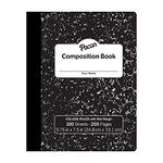 Pacon Composition Book, College Ruled, 9 13/16" x 7 1/2", 100 Sheets, 200 Pages, Black Marble Cover