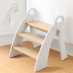 REEPLE Step Stool for Toddlers & Kids, Bathroom Sink, 3 Step Foldable