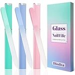 Glass Nail File 3 Pack, Nail File Glass with Case, Fingernail Files for Natural Double Sided Etched Filer Professional Manicure Tool Czech Glass, Unique Gifts Women Stocking Stuffers for Adults