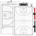 HIGHRAZON Basketball Coaches Clipboard,White Double-Sided Dry Erase Coach Clipboard, Basketball Whiteboard for Coaches, White Board with Marker for Coaches Gift