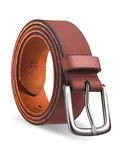 WLEAD Men's Genuine Leather Casual Every Day Jeans Belts, 100% Italian Real Solid Leather,Handmade Men Belts with Gift Box