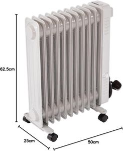 Oypla 2500W Oil Filled Radiator – Portable Electric Heater
