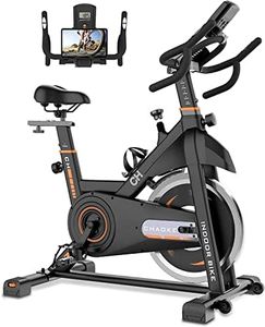 Exercise Bike, CHAOKE Stationary Bike with Heavy Flywheel, Comfortable Seat Cushion, Silent Belt Drive Indoor Cycling Bike, iPad Holder and LCD Monitor for Home Gym Cardio Workout Training
