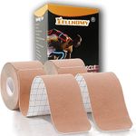 Kinesiology Tape Precut - 2 Rolls,5cmx10M | K Tape Hypoallergenic Waterproof 80 Precut Strips In Total,Physio Elastic Sports Tape Pain Relief Adhesive for Muscles,Elbow,Knee & Shoulder, Sports | Skincolor