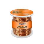 UCINNOVATE 20 Gauge Copper Wire, 20AWG 230FT Soft Pure Copper Wire for Jewelry Making, 0.8mm Diameter Craftwire Copper Jewelry Wire, 99.9% Bare Copper Wire for Electroculture Gardening Plants