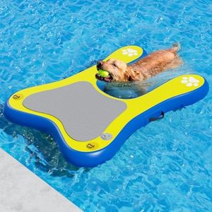 Large Inflatable Dog Water Ramps for Dock - Dog Boat Ramp Non-Slip EVA Platform Floating Pet Water Ladder for Swimming Pool Lake