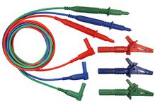 UNFUSED 3 WIRE TEST LEADS - SUITABLE FOR MEGGER MFT1710, MFT1711, MFT1720, MFT1721, MFT1730, MFT1731, MFT1735 MFT1741 MFT1741+ MULTIFUNCTION TESTER - RED, BLUE & GREEN