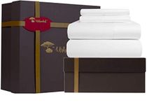 URBANHUT Egyptian Cotton Sheets Set 1000 Thread Count - Bedspread Deep Pocket Premium Bedding Set, Luxury Bed Sheets for Hotel Collection Soft Sateen Weave King True White