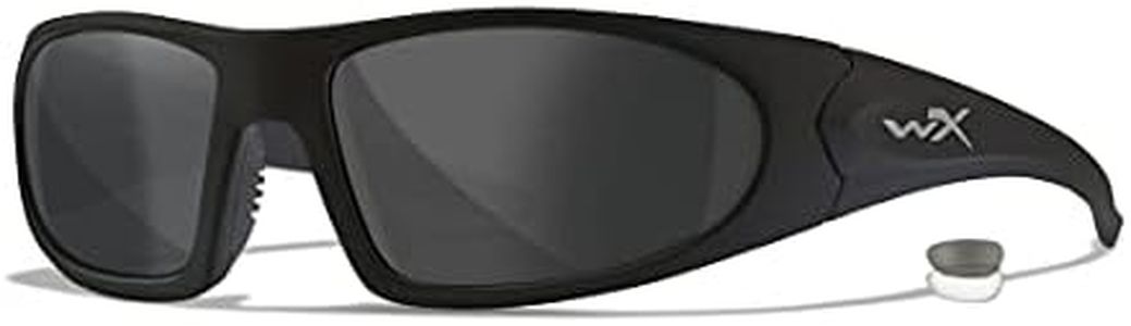 Wiley X ROMER 3 Sunglasses, Ballistic Rated ANSI Z87 Safety Glasses, UV Eye Protection for Shooting, Fishing, Biking, and Extreme Sports, Black Frames, Changeable Tinted and Clear Lenses