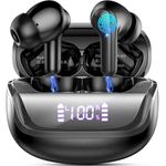 Wireless Earbuds, 2024 Bluetooth 5.4 Headphones in Ear with 4 ENC Noise Cancelling Mic, HiFi Stereo Deep Bass Bluetooth Earbuds, Wireless Earphones 45H Playtime with Dual LED Display, IP7 Waterproof