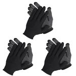 Wesoke Work Gloves, 3 Pairs Safety Protection Gloves for Men Women, Nylon Knitted Stretchy Dotted PVC Glove with Anti-Slip Grip Dots for Construction, Gardening, Mechanic, Warehouse, Industrial