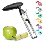 Asdirne Apple Corer, Apple Corer Remover with ABS Handle and Serrated Stainless Steel Blade, Black