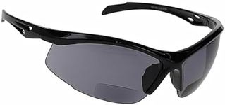 Bifocal Safety Glasses - Safety Glasses with Readers for Healthcare, Woodworkers, Motorcyclists, Workshop - Ansi Z87+ (Smoke Gray, 1.50 Diopter)