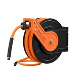 Giraffe Tools TA10B Air Hose Reel 25 ft Retractable Wall Mount Air Compressor Heavy Duty Steel Auto Rewind 300PSI, 25ft, Tangelo