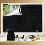 KITBEST Blackout Blinds Stick on, No Drill Blinds 300 x 145cm, Temporary Portable Black out Material Window Curtain Shade Blinds Cover with Vecro for Travel Bedroom Baby Nursery Loft, Large & Easy Fit