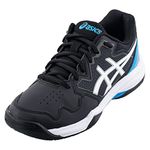 ASICS Men's GEL-DEDICATE 7 Tennis Shoes, 8, BLACK/ISLAND BLUE