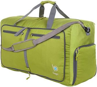 Bago 80L Travel Duffle Bag - Foldable Weekender Bag For Women & Men - Lightweight tier-resistant waterproof Shoe Pocket (Green)