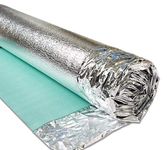 3mm Acoustic Silver Underlay for Wood or Laminate Flooring - Foil Damp Proof Membrane - by AcuStick® Brand (15m (1m x 15m))