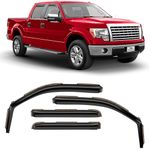 Voron Glass in-Channel Extra Durable Rain Guards for Trucks Ford F-150 2009-2014 SuperCrew, Window Deflectors, Vent Window Visors, 4 Pieces - 200320