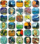 30 Pack Fridge Magnets Art Refrigerator Magnets Cute Decorative Magnets Office Whiteboard Magnets Locker Glass Magnets (Vangogh)