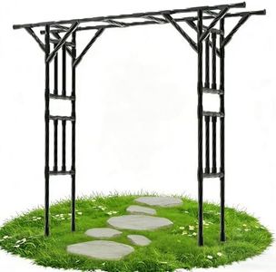 Trellume Garden Arch Trellis - 106.3" L×106.3" H Extra Large Flat Top Arbor Trellis with Coated Steel Pipe, Trellis for Climbing Plants Outdoor, Heavy Duty Abor Archway for Wedding Decor(25MM Pipe)