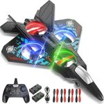 FTJKGH RC Plane, 2.4 GHz Remote Controlled Plane with LED, Quadcopter Floating Fighter Aircraft RC Plane, USB Charging, RC Aeroplane Toy, RFT with Batteries for Children and Beginners