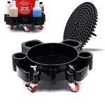 Bucket Dolly,Removable Rolling Bucket Dolly,5 Roll Swivel Casters to Move 360 Degree Turning Car Wash Bucket Dolly with Black Car Wash Bucket Insert for Car Washing Detailing Smoother Maneuvering