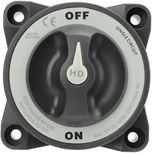 Aramox Battery On Off Switch, 600A Master Battery Power Cut Disconnect Switch Isolator Single Circuit ON OFF IP66 Waterproof 3 Studs for RV Boat