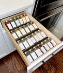 MIUKAA Spice Drawer Organizer for Drawers Wider Than 9 inches, Black Acrylic 4 Tier Seasoning Jars Drawers Insert, Kitchen Spice Rack Tray for Drawer/Countertop (Jars not included)