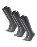 DANISH ENDURANCE Graduated Compression Socks Running, Organic Cotton, Flight Socks, 14-18 mmHg, Women & Men, 3 Pack Grey 6-8