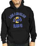 Team Fan Apparel NFL Adult Gameday Hooded Sweatshirt - Poly Fleece Cotton Blend - Stay Warm and Represent Your Team in Style (Los Angeles Rams - Black, Adult XX-Large)