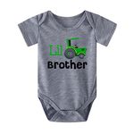 Koijhnb Toddler Baby Boys Big Brother Little Brother Matching T-Shirt Truck Graphics tees Tops Summer Short Sleeve (Little Brother Grey, 0-3 Months)