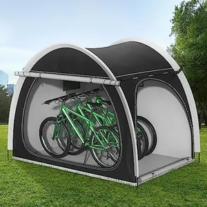 Outdoor Bike Covers Storage Shed Tent, Oversized Storage Tent for 3-4 Bikes, Portable Foldable Garage/Garden Storage Tents, Waterproof Anti-uv Outdoor Bicycle Cover