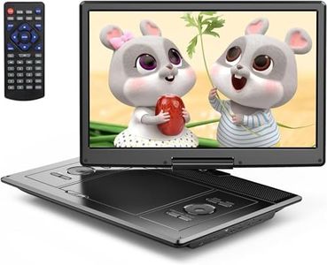 YOTON 16.9" Portable DVD Player with 14.1" HD Swivel Screen for Car, 4-6 Hours Playtime with Battery, Smart Memory Playback, USB/SD[Blu-ray Not Supported]