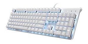 i-rocks K75M Illuminated Mechanical Keyboard, 104 Keys, PBT Keycaps, Backlit LED Light and Shortcut Keys - Programmable Light & Macro Recorder (Cherry MX Red Switch, Silver)