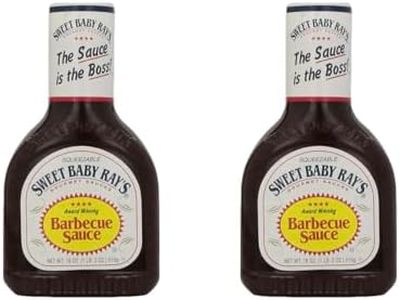 Sweet Baby Rays Barbecue BBQ Sauce 18 oz Pack of 2 w/Exit 28 Bargains Sticker - Award Winning BBQ Sauce Bundle