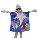 Poncho Buddy Sam Shark Childs Hooded Beach Bath Swim Towel UPF 50+