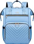 Laptop Backpack Purse for Women Men,17 Inch Computer Stylish Backpacks, Teacher Doctor Nurse Daypack for Work,College Bookbag Wide Open Design Light Blue